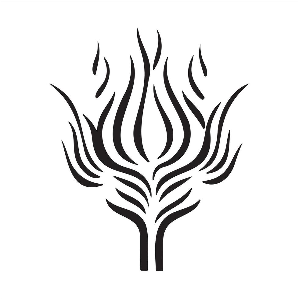 Isolated black fires silhouettes, fire flames icons. Monochrome burn heat elements vector
