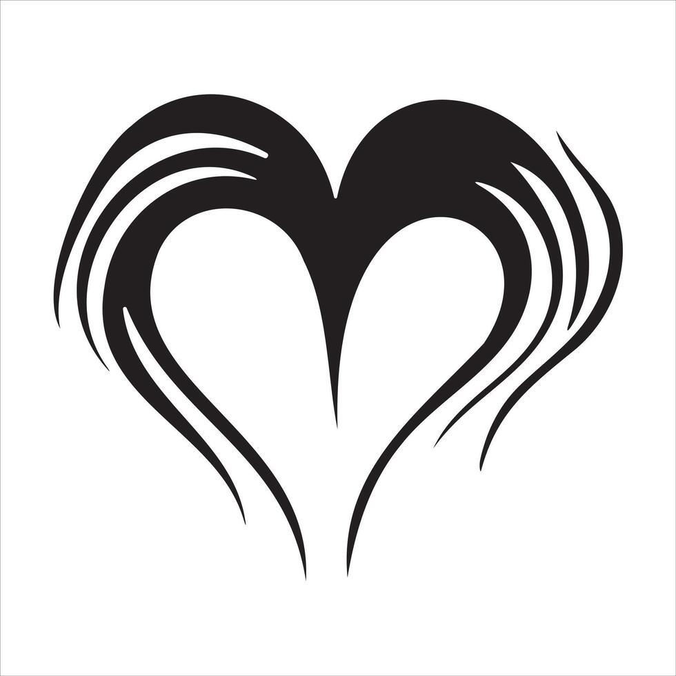 Heart tattoo design flames and fire, heart and love symbols, gothic tattoos and print templates vector