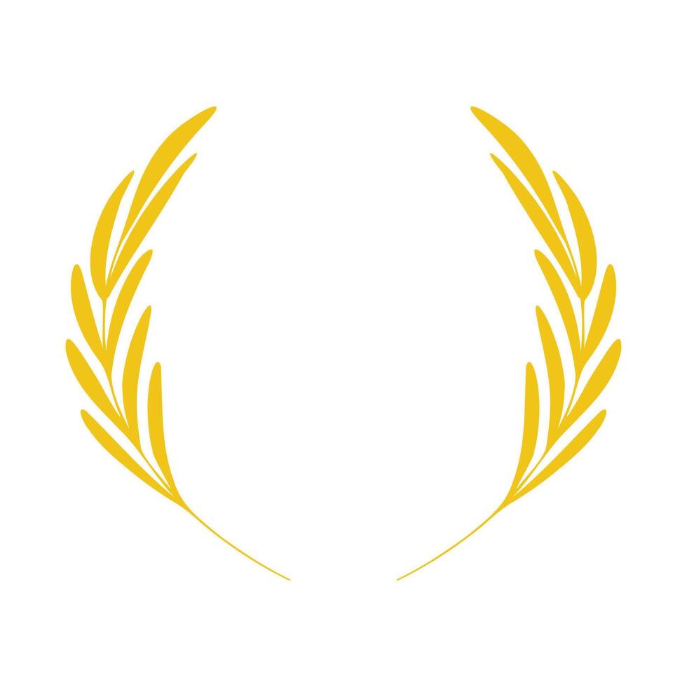 Classical victory laurel wreath with long oval leaves vector