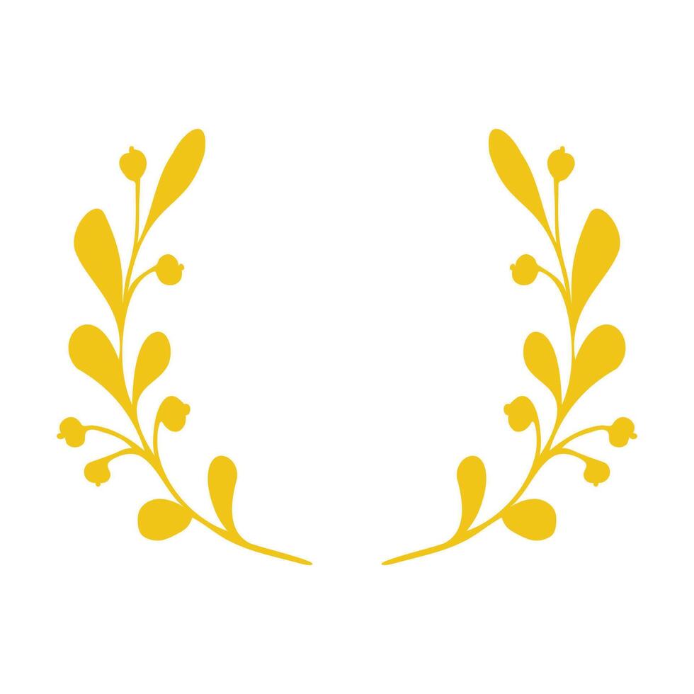 Winner wreath with oval leaves and berries vector