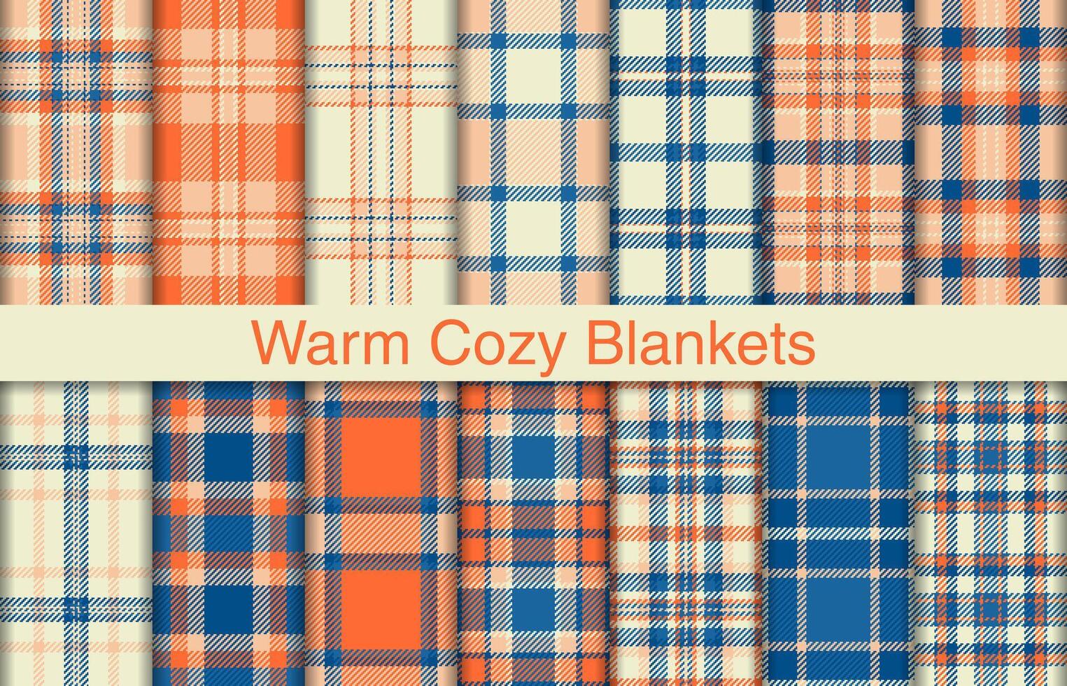 Warm cozy plaid bundles, textile design, checkered fabric pattern for shirt, dress, suit, wrapping paper print, invitation and gift card. vector