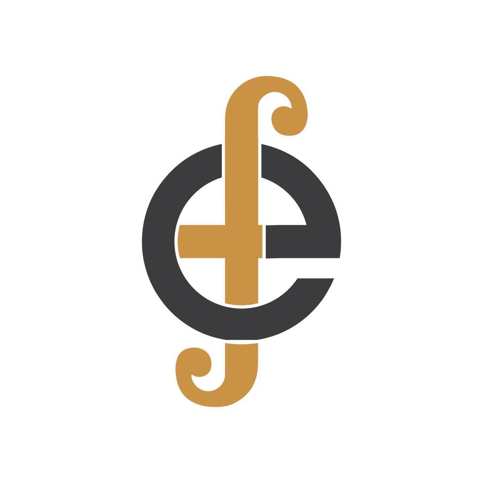 Initial letter ef logo or fe logo vector design template