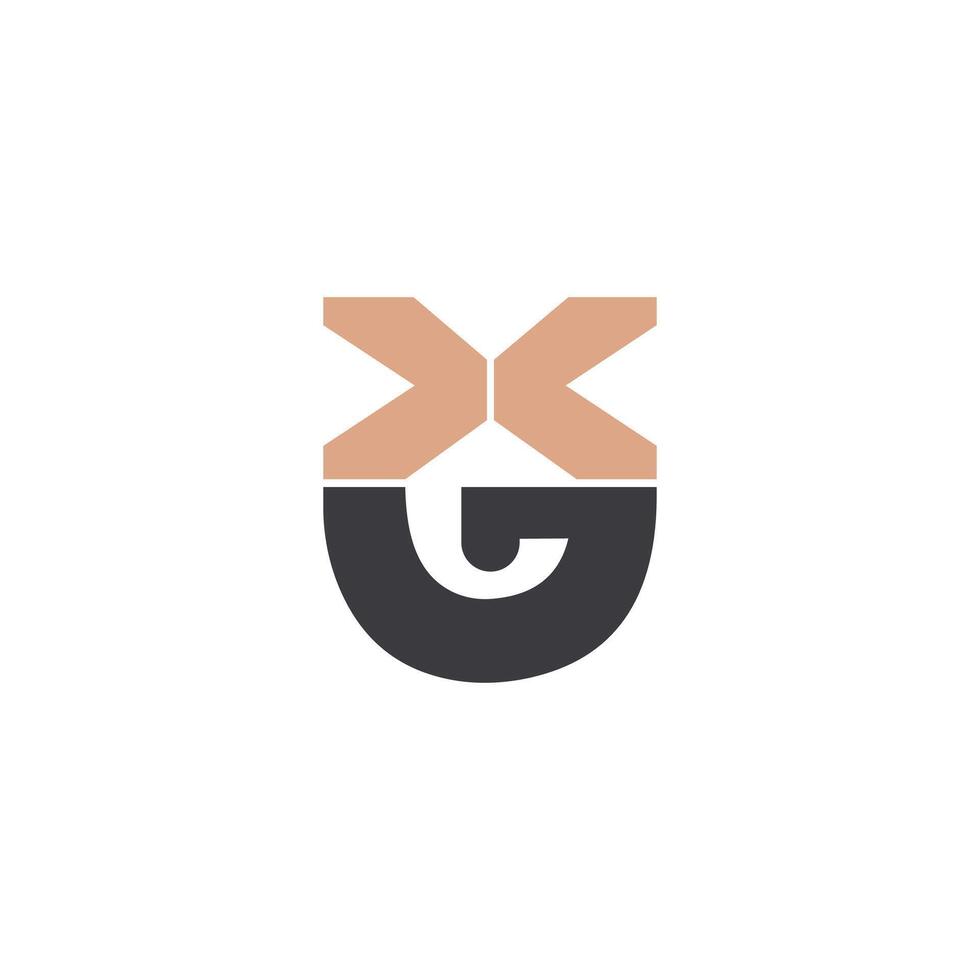Alphabet Initials logo GX, XG, X and G vector