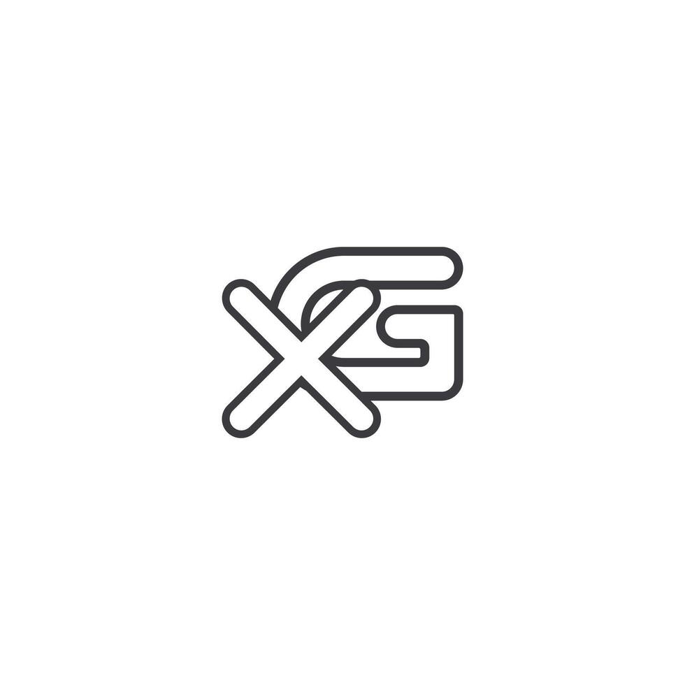 Alphabet Initials logo GX, XG, X and G vector