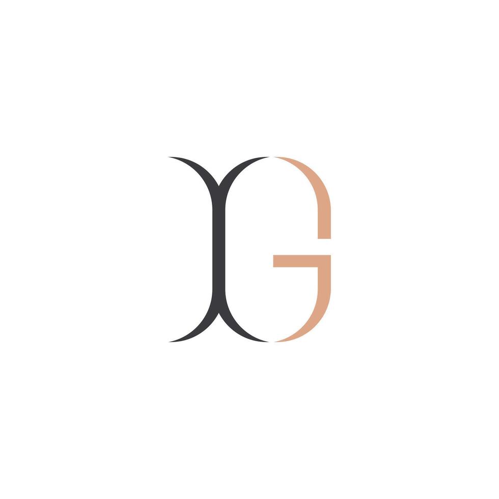 Alphabet Initials logo GX, XG, X and G vector