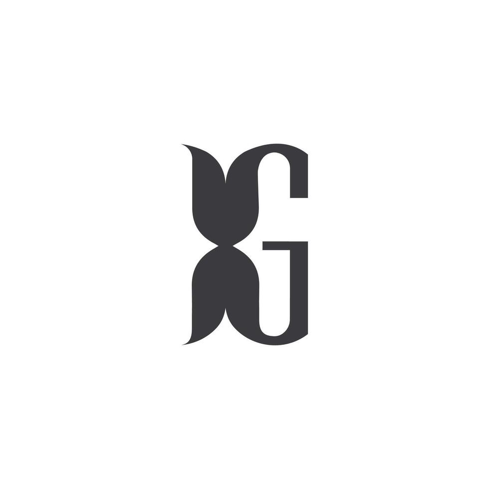 Alphabet Initials logo GX, XG, X and G vector