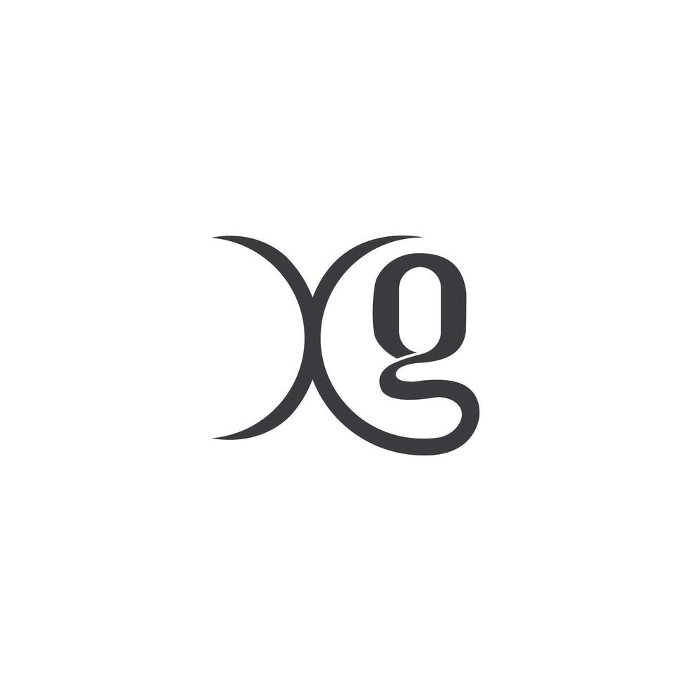 Alphabet Initials logo GX, XG, X and G vector