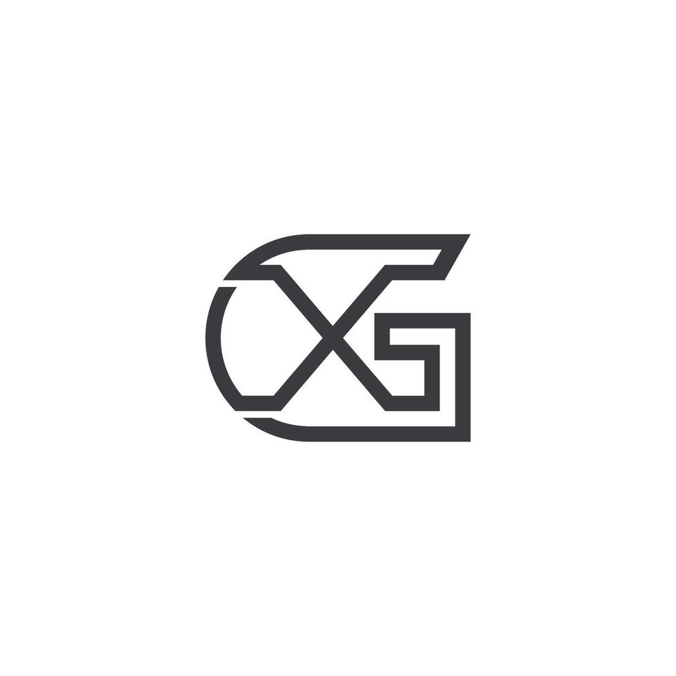 Alphabet Initials logo GX, XG, X and G vector