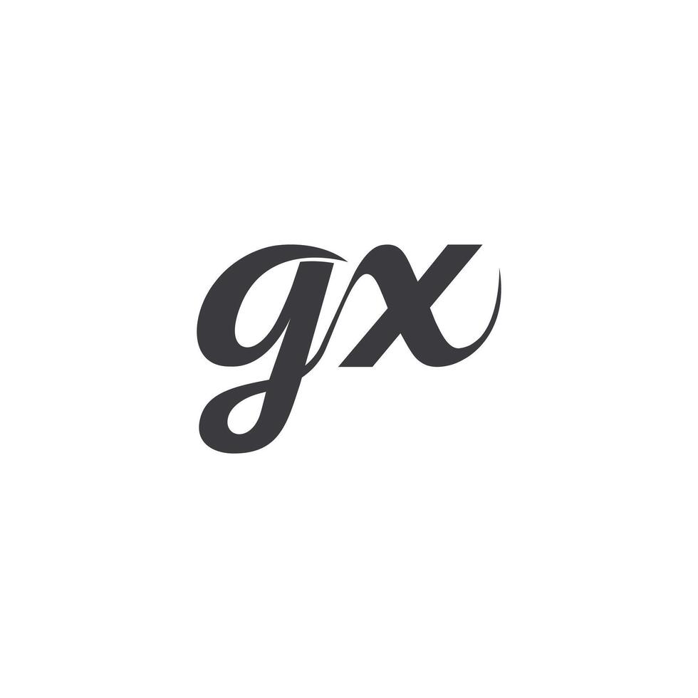 alfabeto iniciales logo gx, xg, X y sol vector