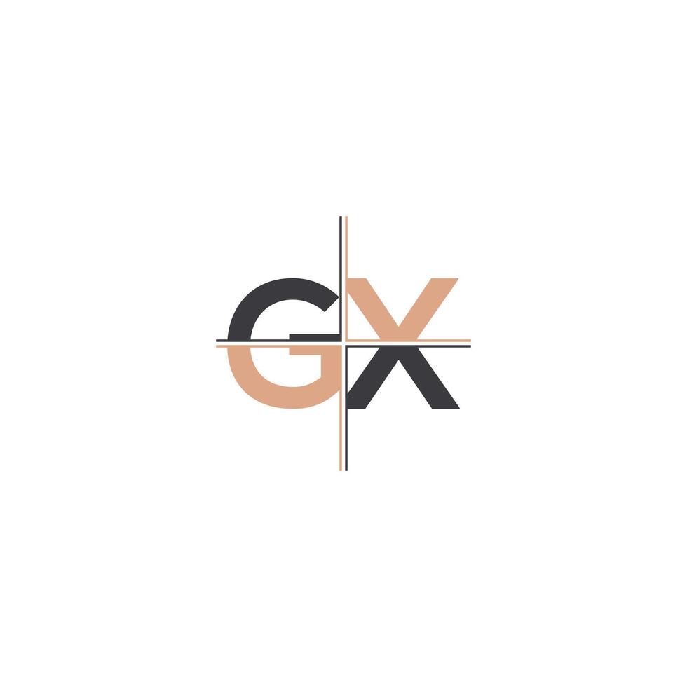 Alphabet Initials logo GX, XG, X and G vector