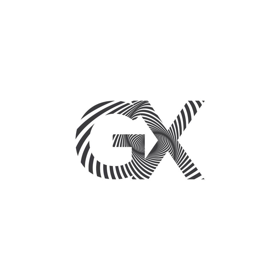 alfabeto iniciales logo gx, xg, X y sol vector