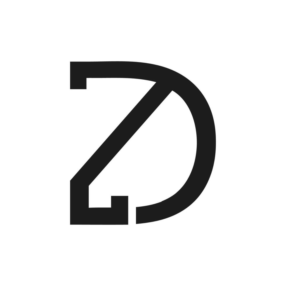 Creative abstract letter zd logo design. Linked letter dz logo design. vector