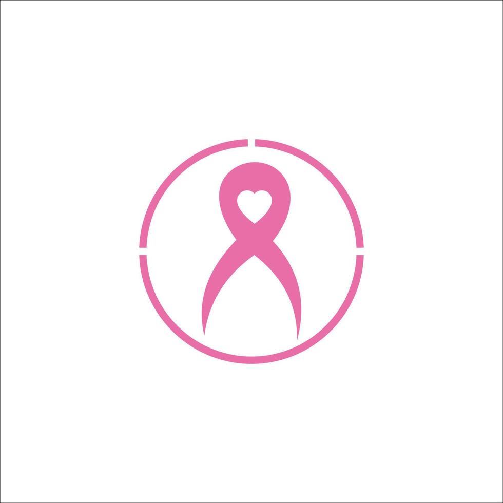 vector imagen de icono rosado cinta. cáncer conciencia diseño