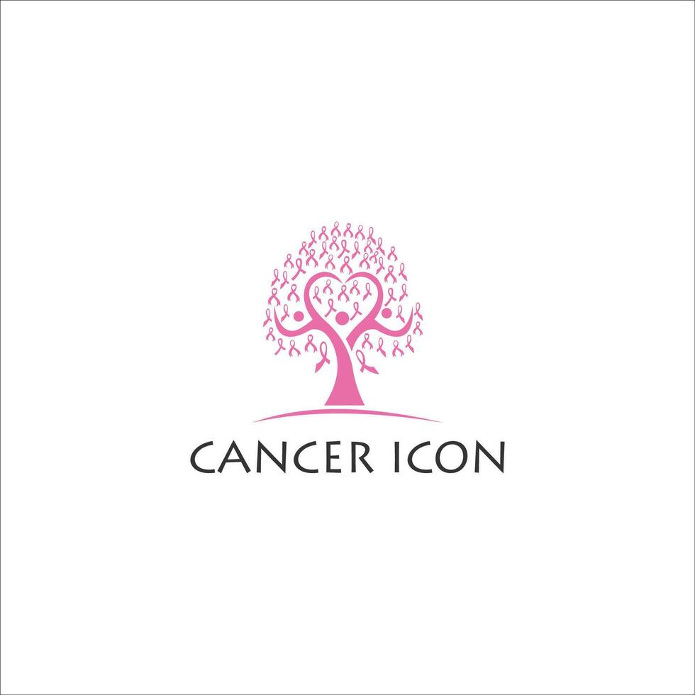 Vector image of icon pink ribbon. cancer awareness Desing