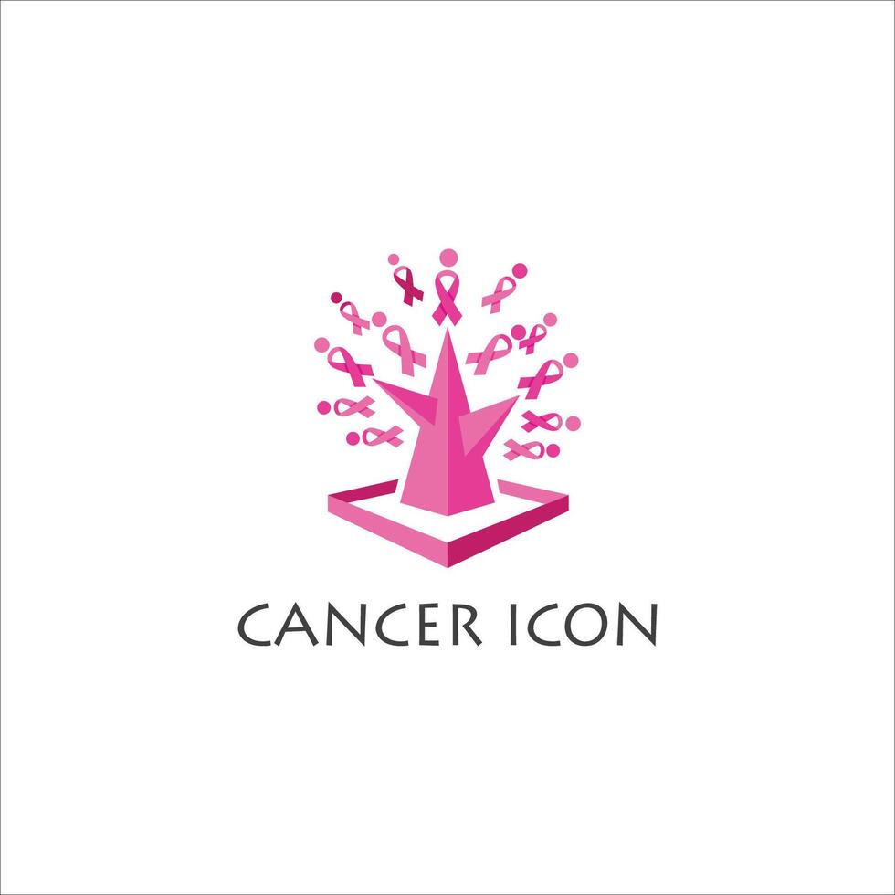 Vector image of icon pink ribbon. cancer awareness Desing