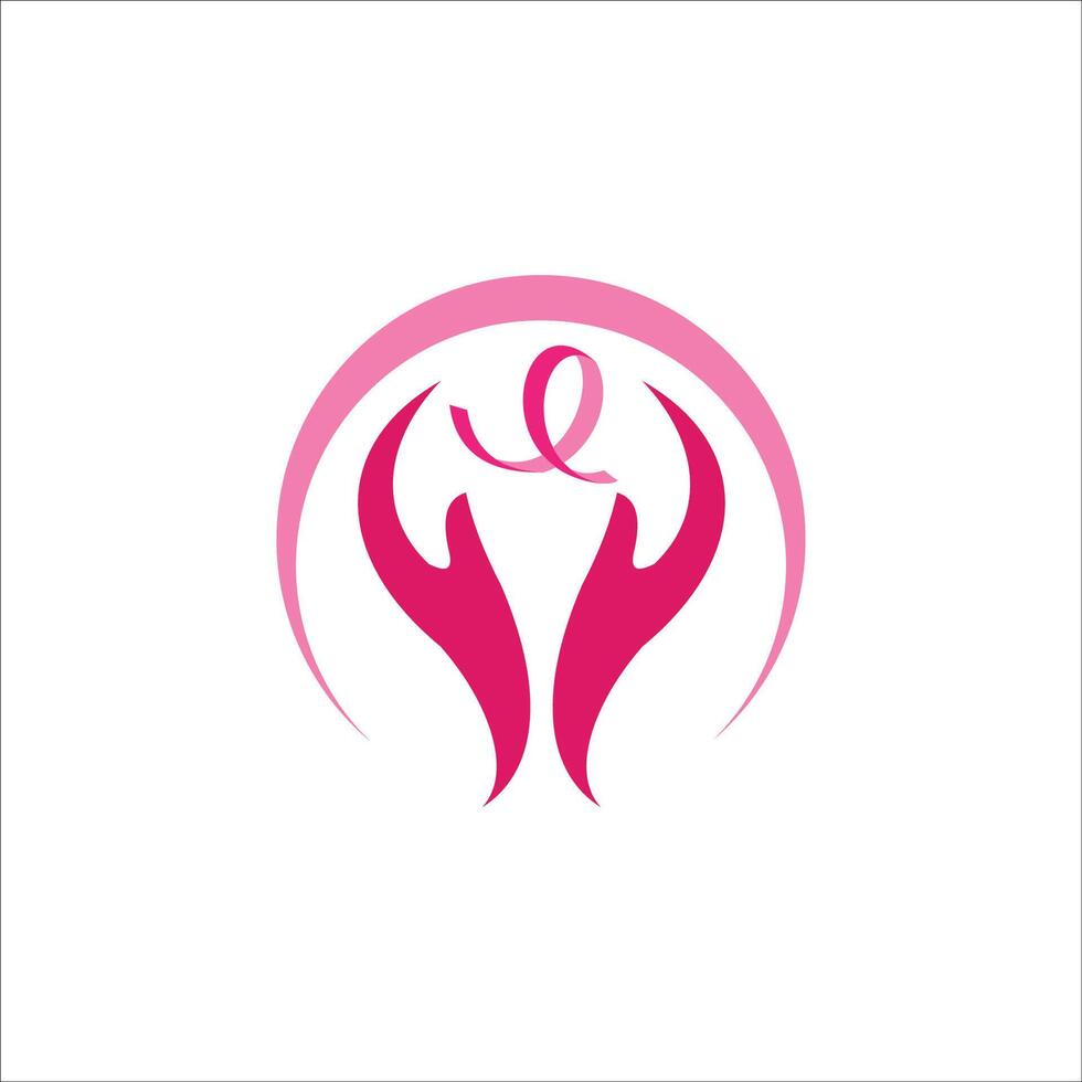 Vector image of icon pink ribbon. cancer awareness Desing