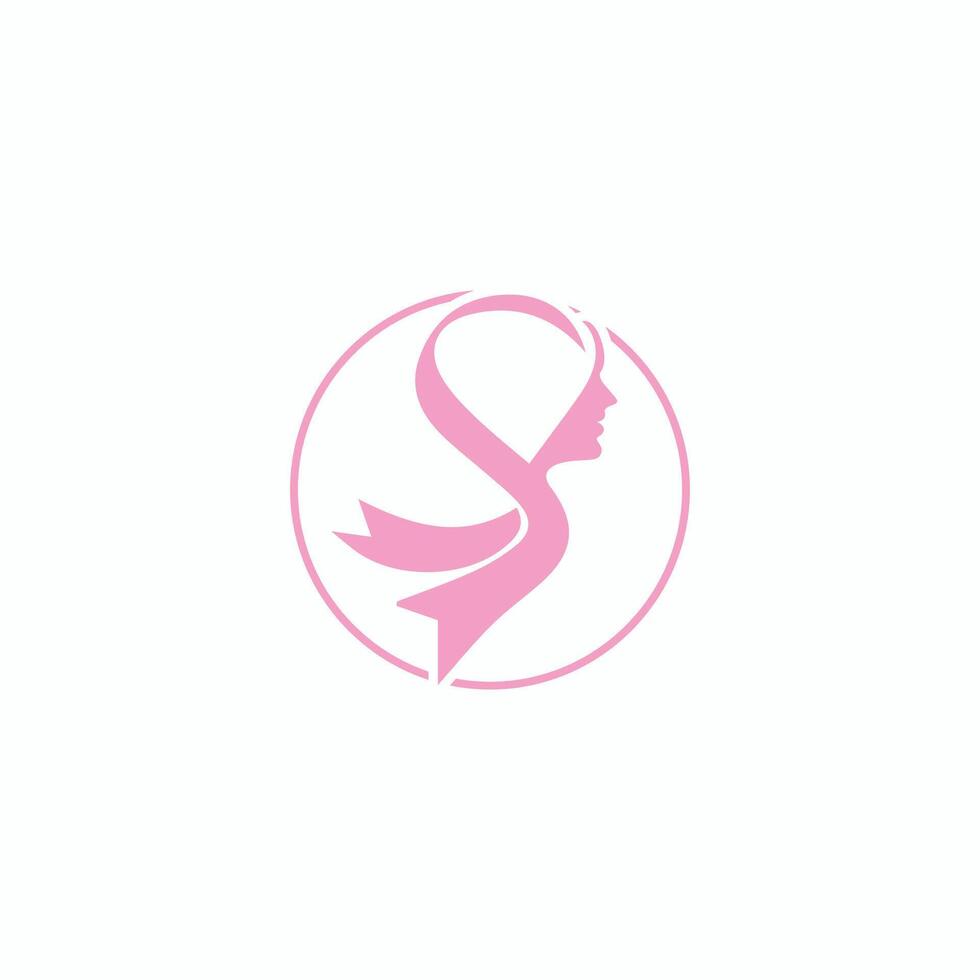 Vector image of icon pink ribbon. cancer awareness Desing