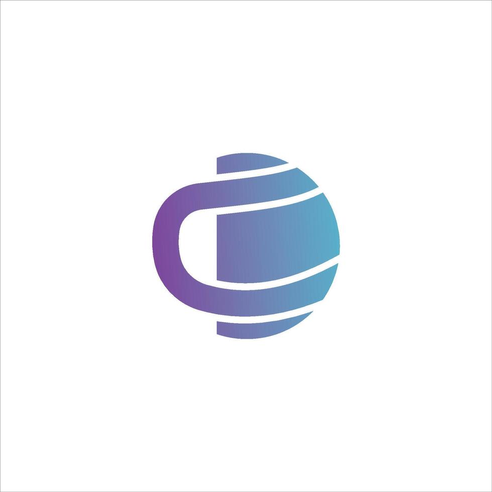 initial logo cd, dc, d inside c rounded letter negative space logo vector