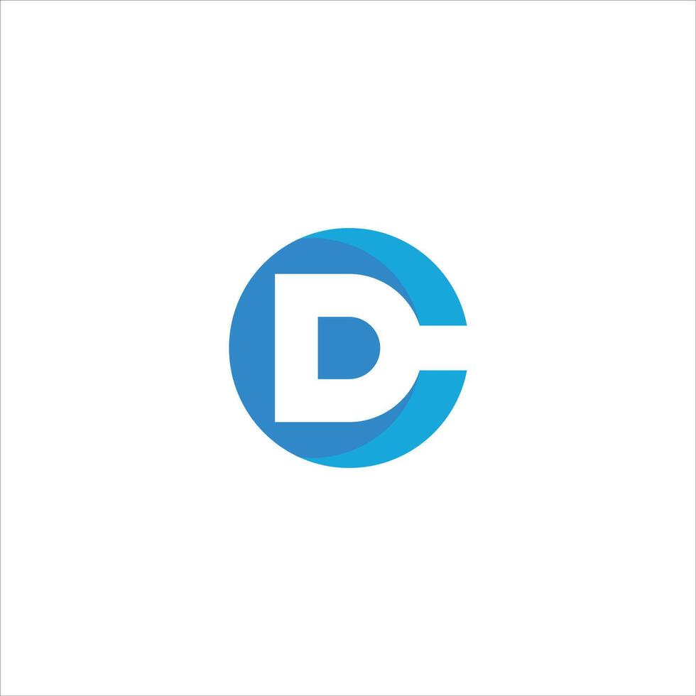 initial logo cd, dc, d inside c rounded letter negative space logo vector