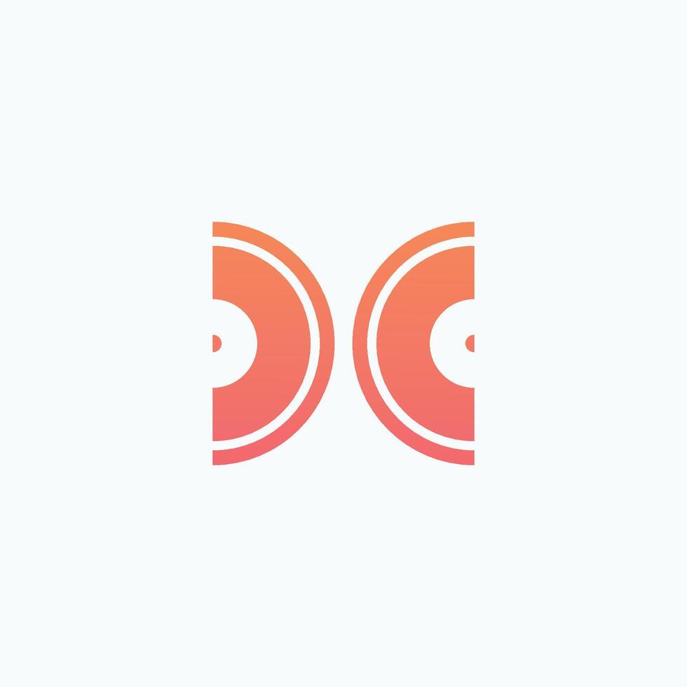 initial logo cd, dc, d inside c rounded letter negative space logo vector