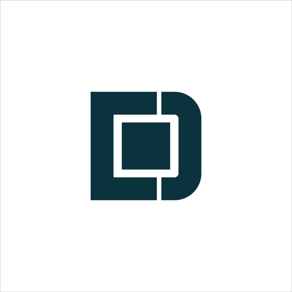 initial logo cd, dc, d inside c rounded letter negative space logo vector