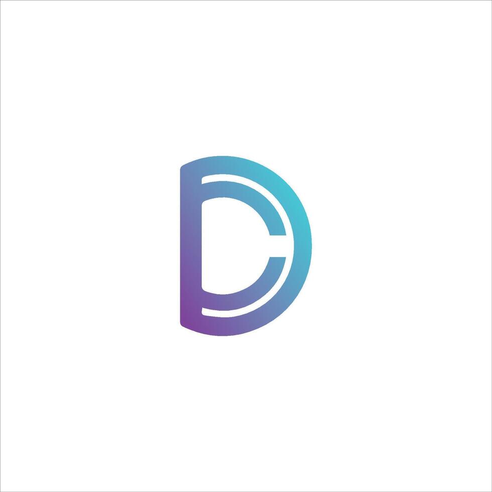 initial logo cd, dc, d inside c rounded letter negative space logo vector