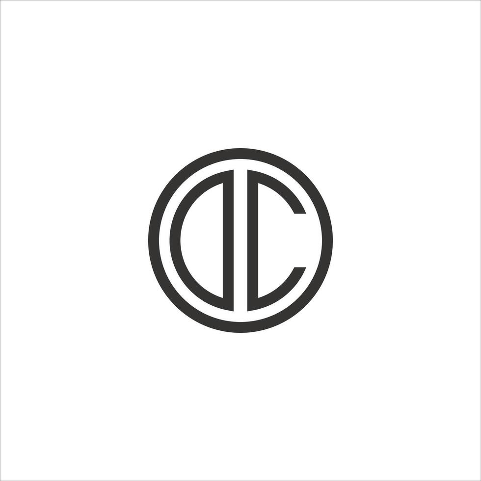 initial logo cd, dc, d inside c rounded letter negative space logo vector
