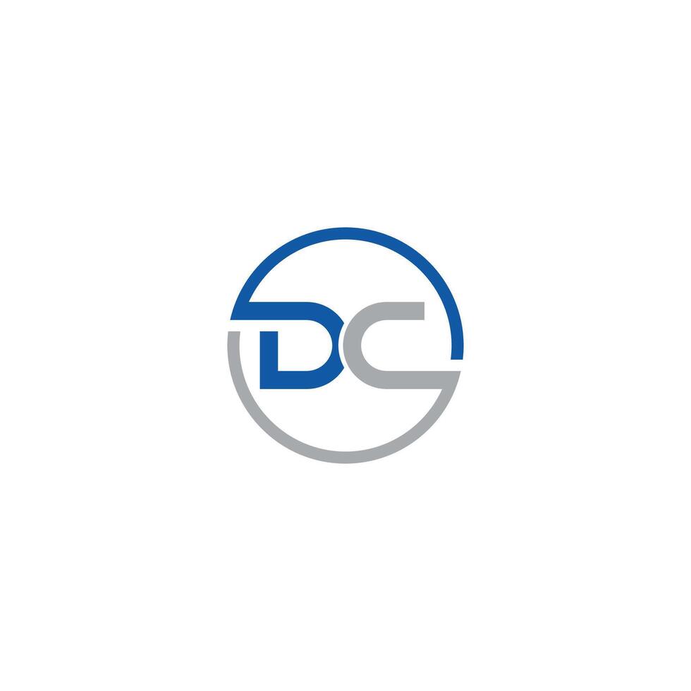 initial logo cd, dc, d inside c rounded letter negative space logo vector