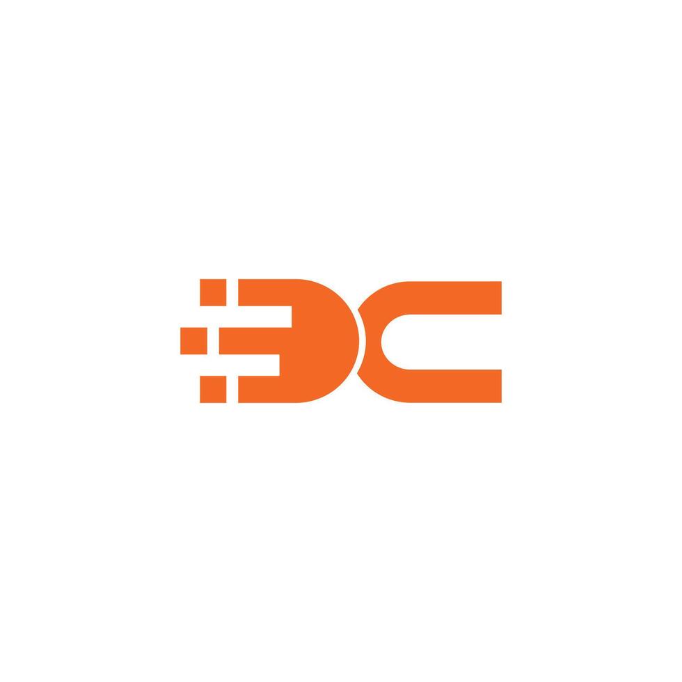 initial logo cd, dc, d inside c rounded letter negative space logo vector