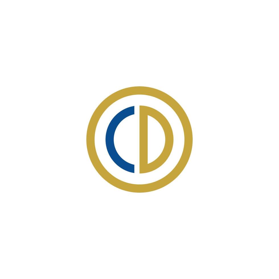 initial logo cd, dc, d inside c rounded letter negative space logo vector