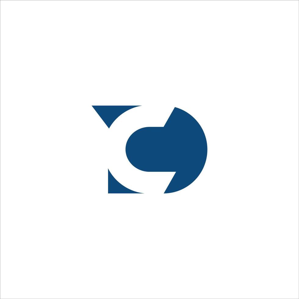 initial logo cd, dc, d inside c rounded letter negative space logo vector