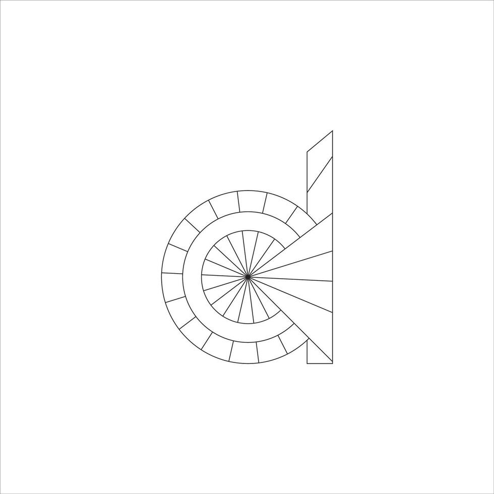 initial logo cd, dc, d inside c rounded letter negative space logo vector