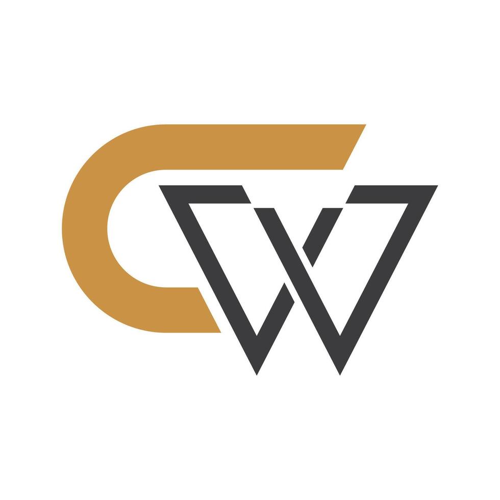 Initial letter cw logo or wc logo vector design template