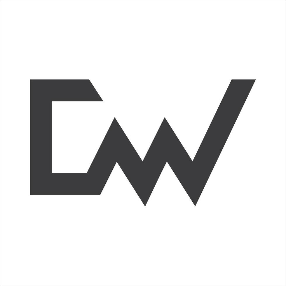 Initial letter cw logo or wc logo vector design template