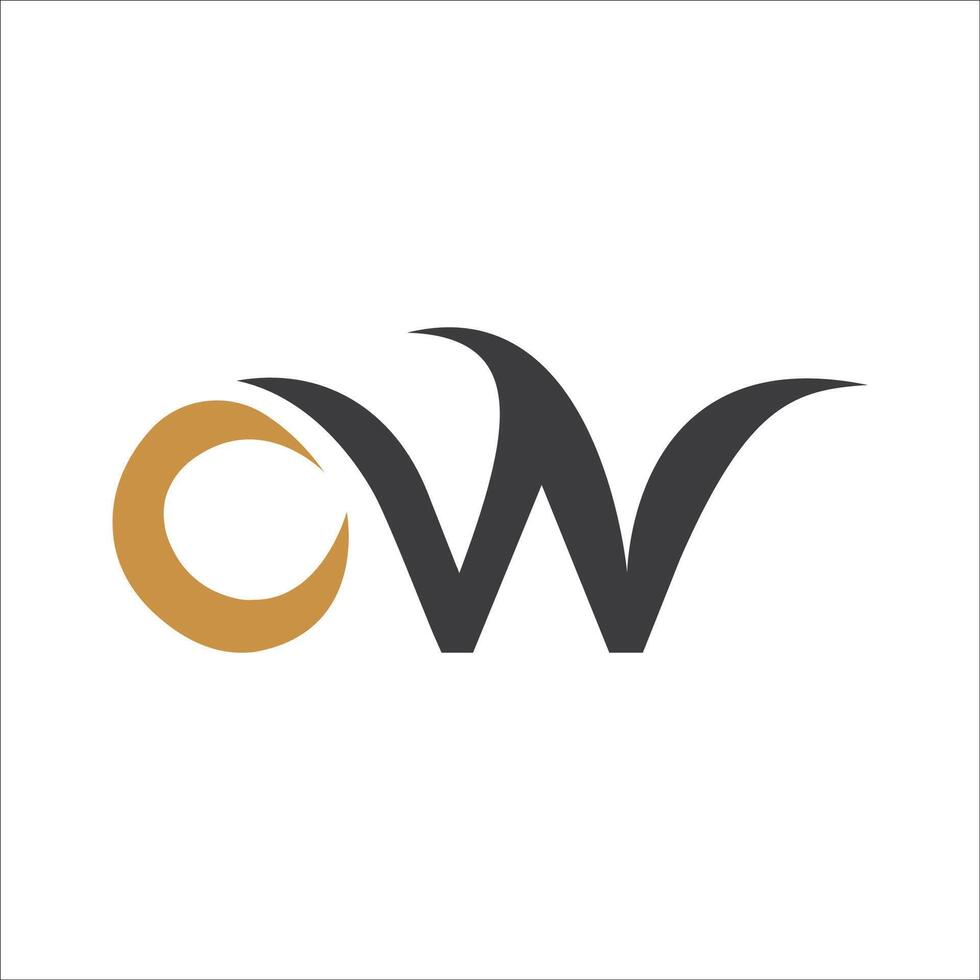 Initial letter cw logo or wc logo vector design template