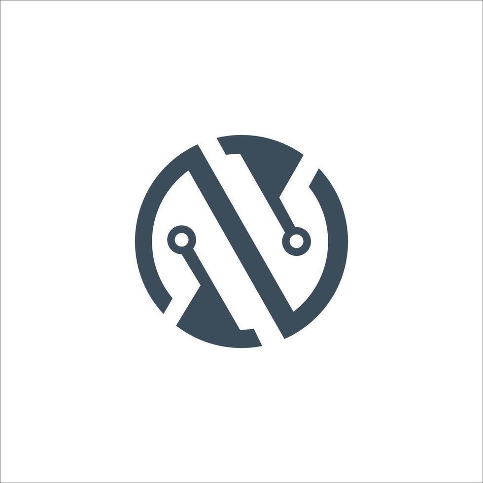 Initial letter cn or nc logo vector design template