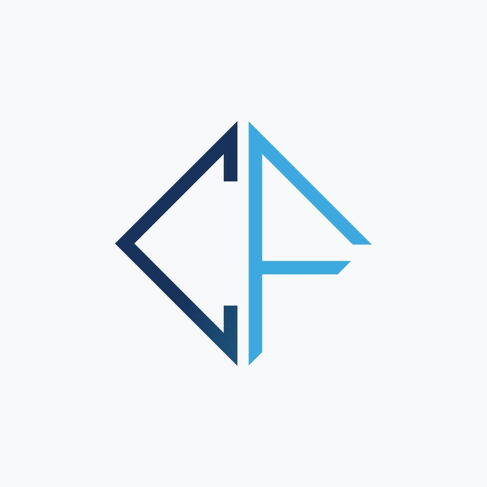 Initial letter fc or cf logo vector design template
