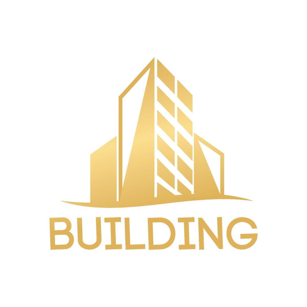 Sun over Cityscape Skyscrapers Business city Logo design vector template. Real Estate Architecture Construction Logotype concept icon.