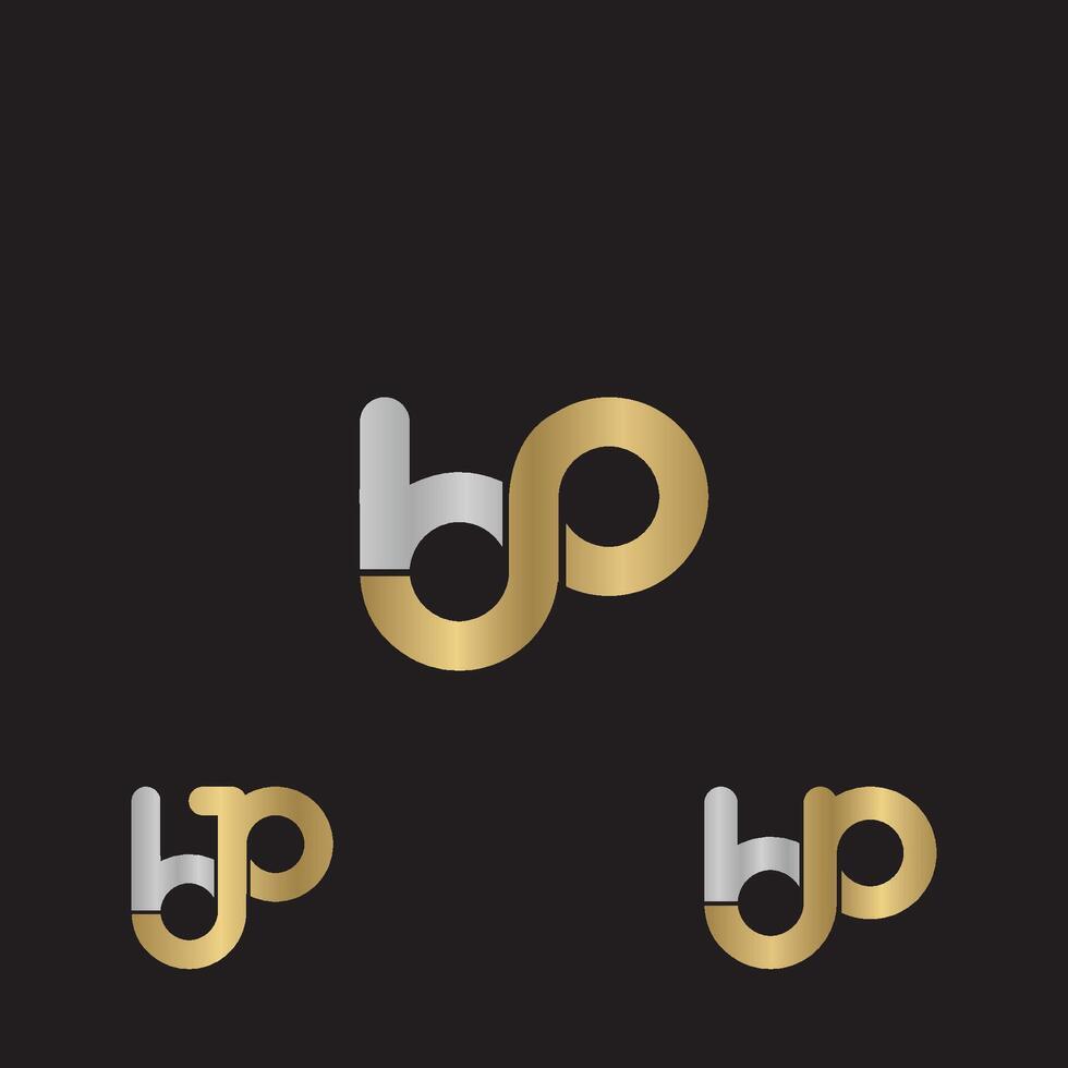 Alphabet Initials logo PB, BP, B and P vector