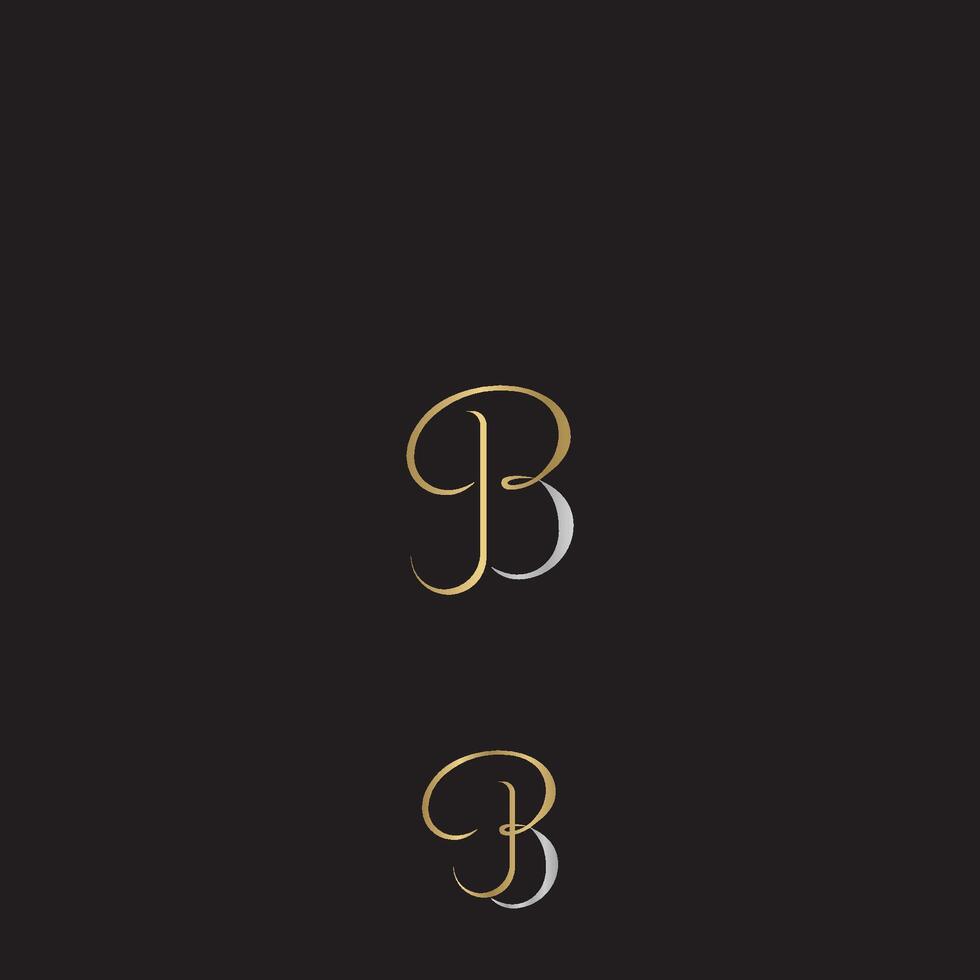 Alphabet Initials logo PB, BP, B and P vector