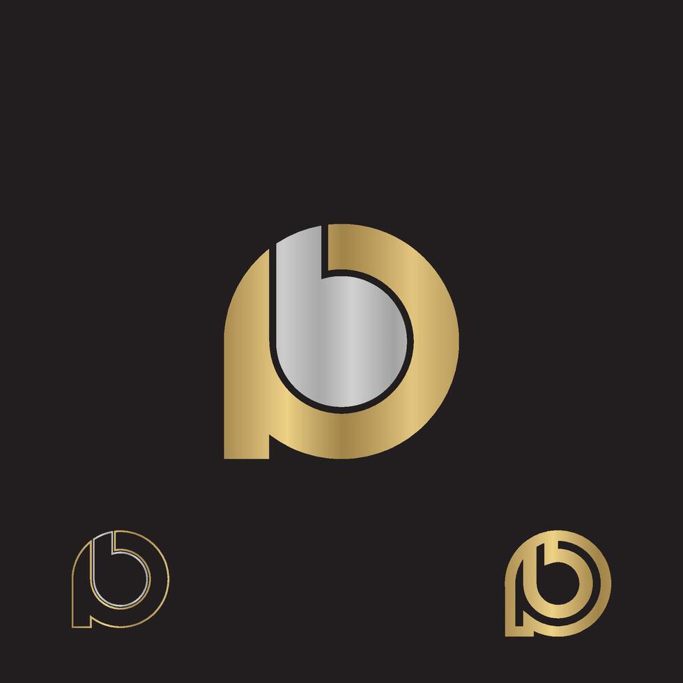 Alphabet Initials logo PB, BP, B and P vector