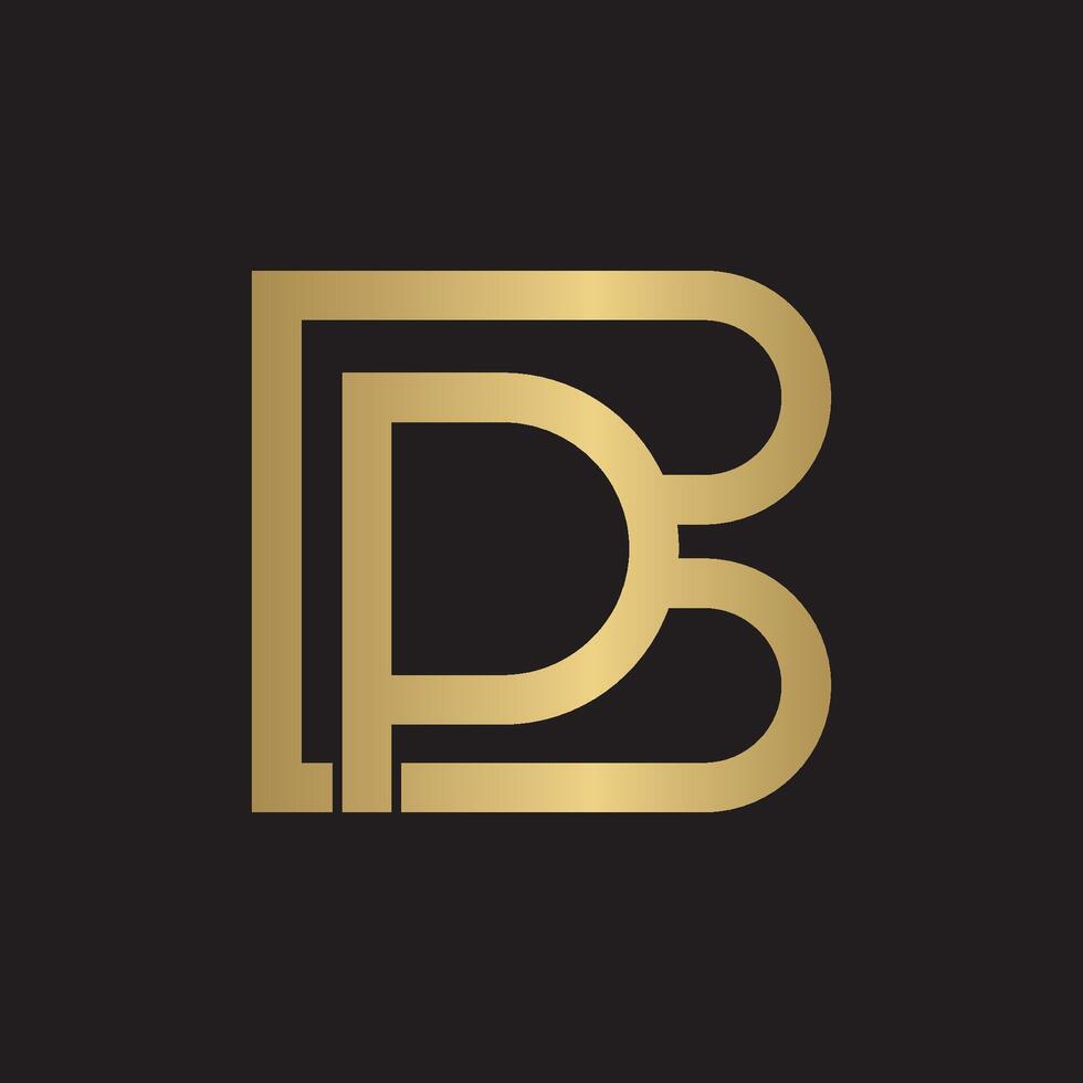 Alphabet Initials logo PB, BP, B and P vector