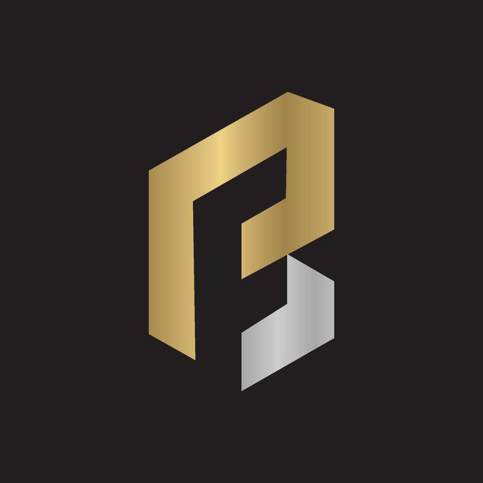 Alphabet Initials logo PB, BP, B and P vector