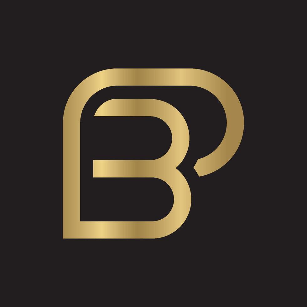 Alphabet Initials logo PB, BP, B and P vector