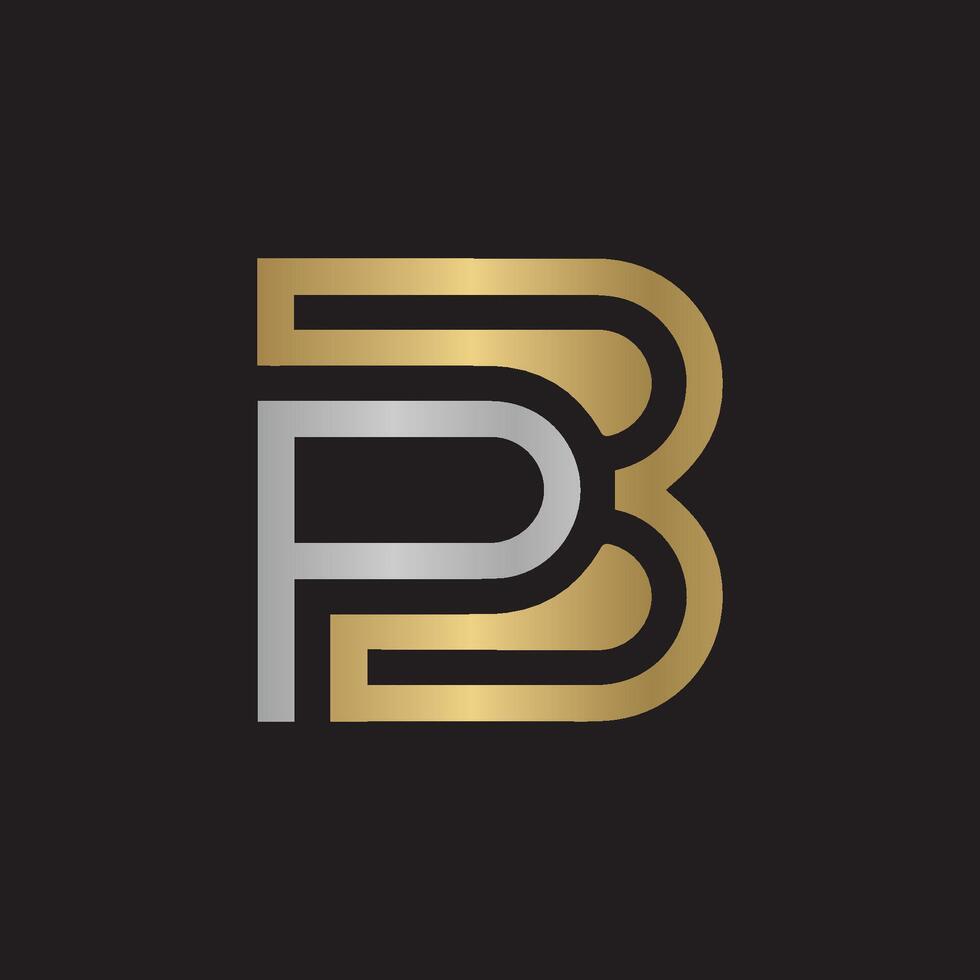 Alphabet Initials logo PB, BP, B and P vector