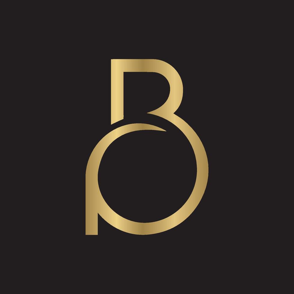 Alphabet Initials logo PB, BP, B and P vector