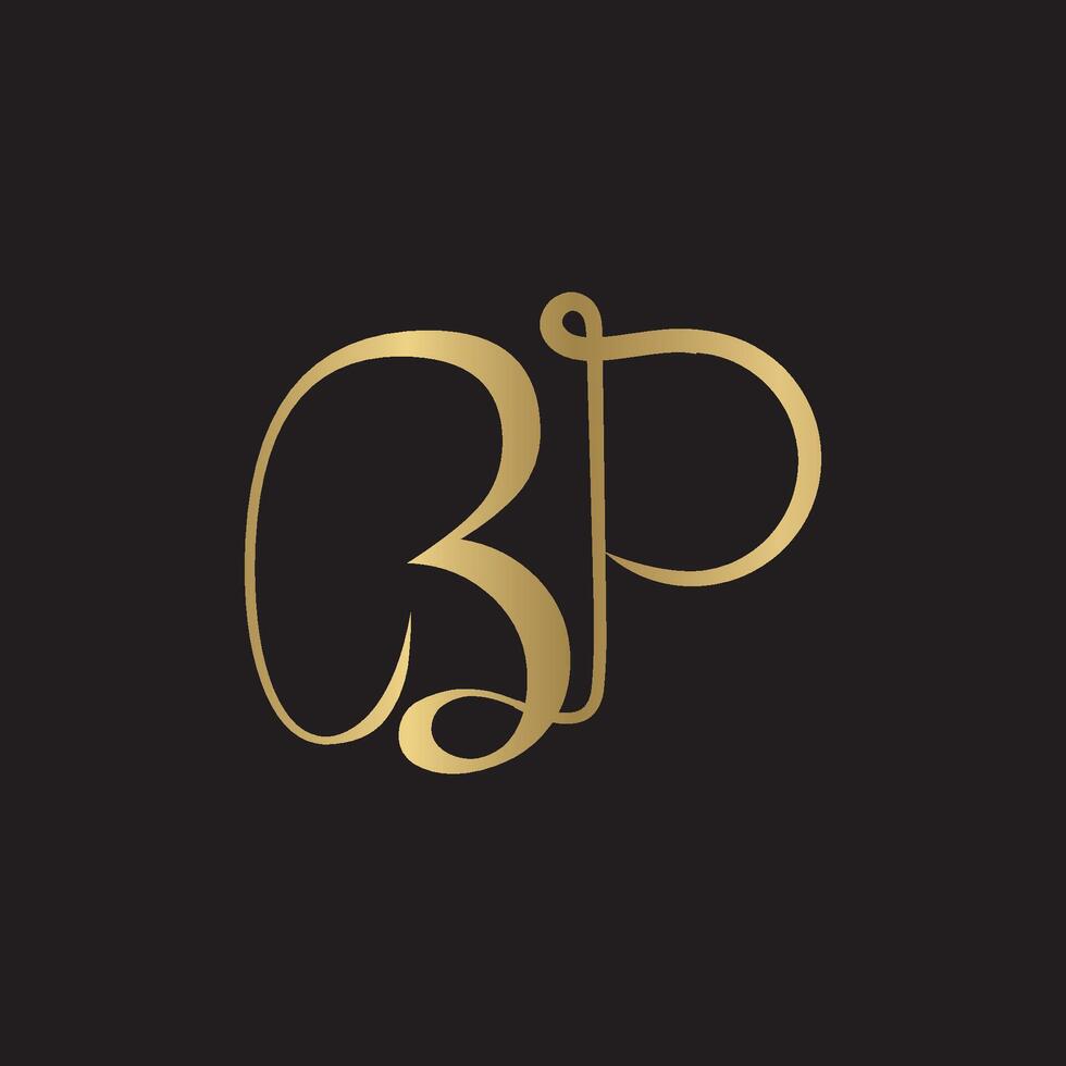 Alphabet Initials logo PB, BP, B and P vector