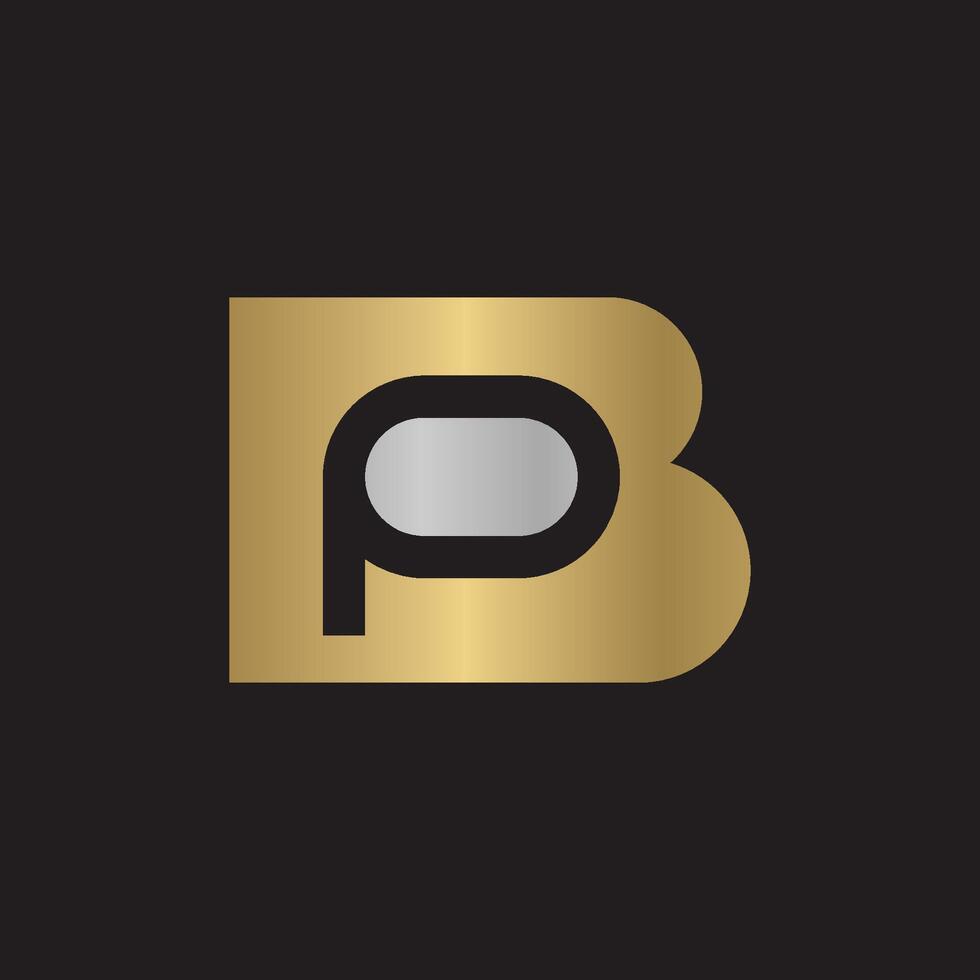 Alphabet Initials logo PB, BP, B and P vector