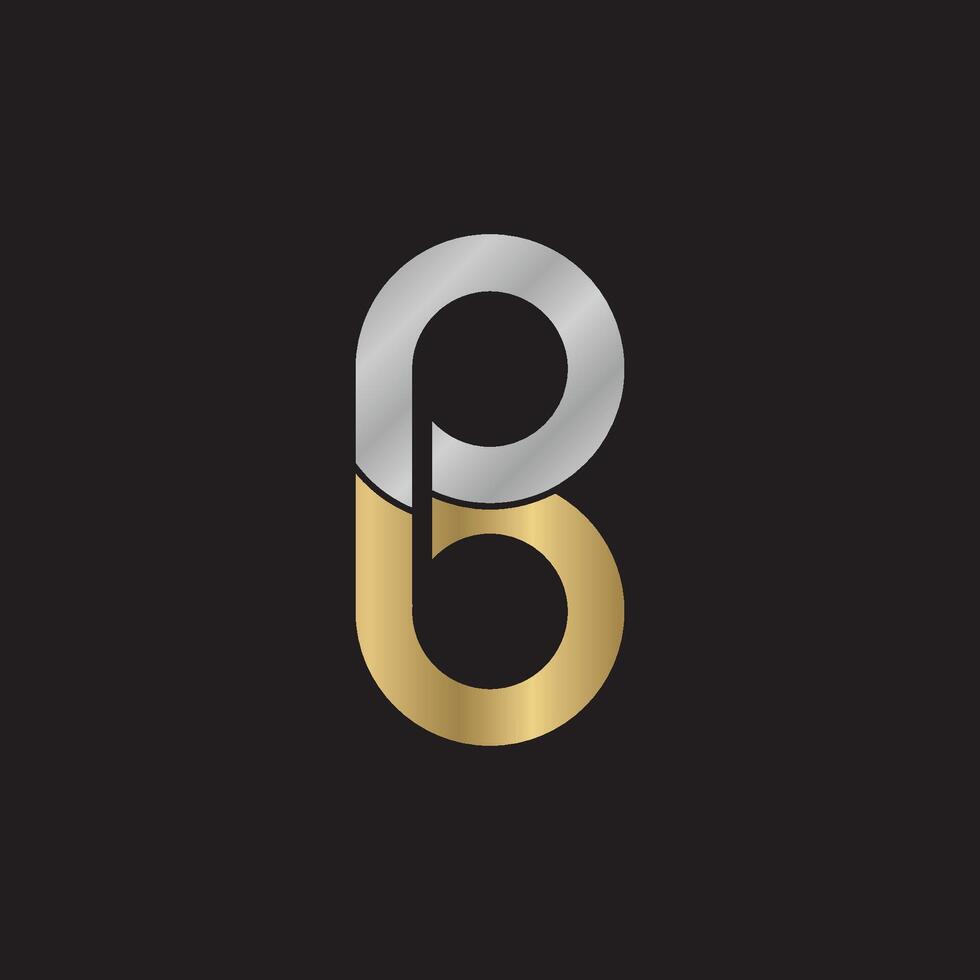 Alphabet Initials logo PB, BP, B and P vector