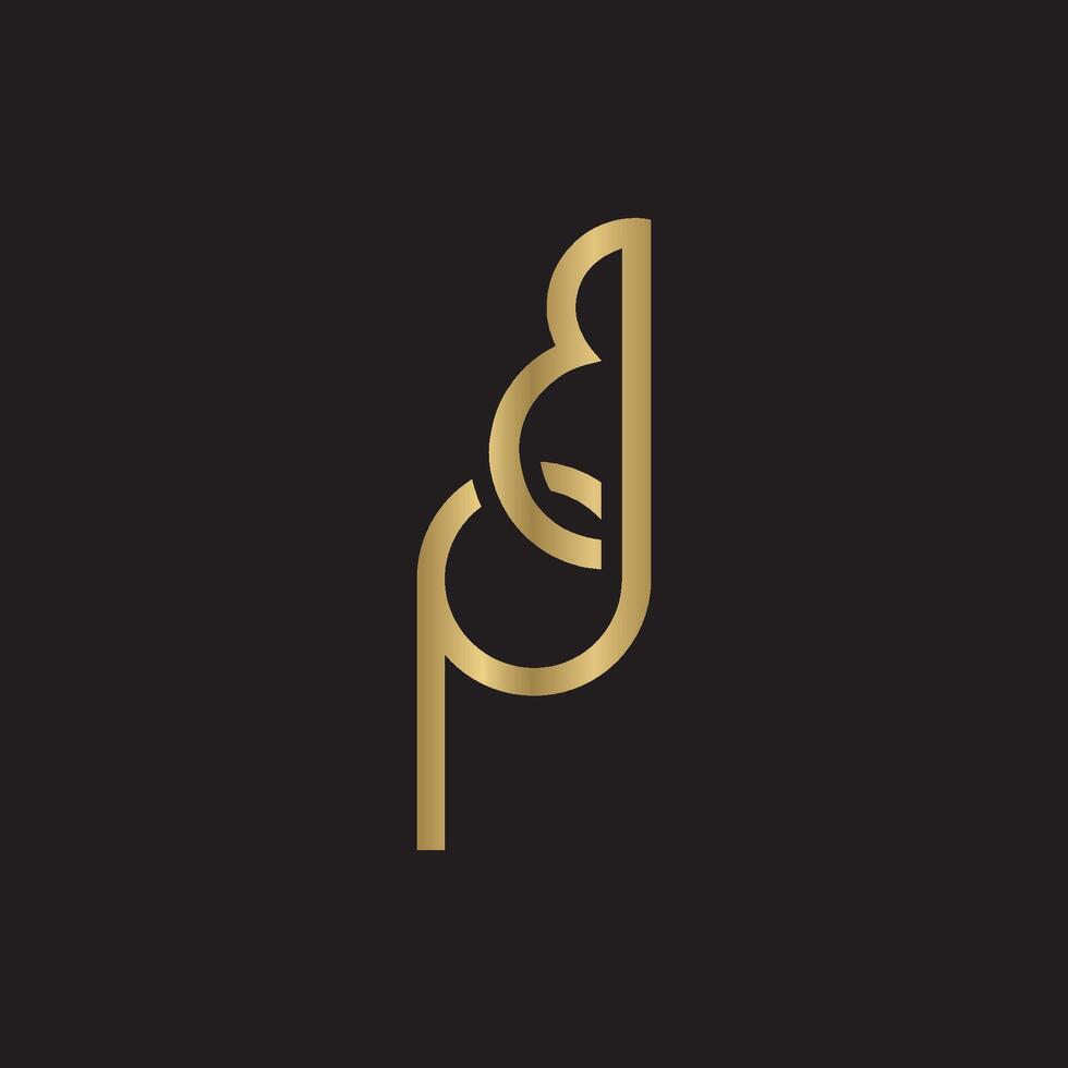 Alphabet Initials logo PB, BP, B and P vector